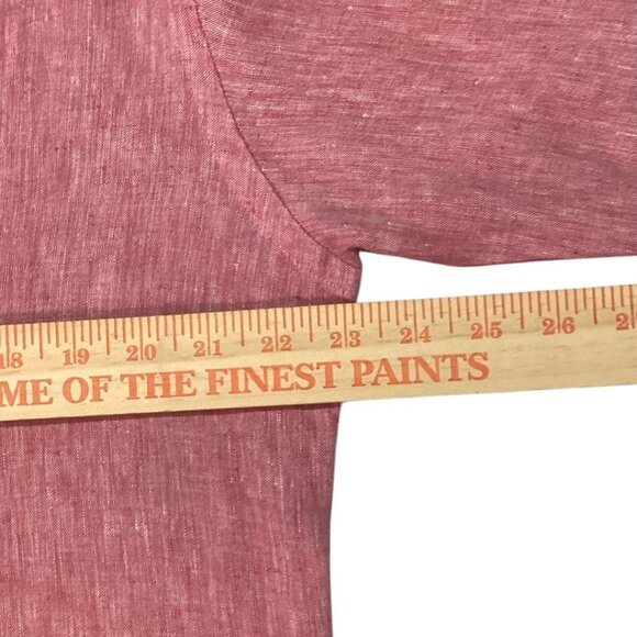 Untuckit Wrinkle-Resistant 100% Linen Red Long Sleeve Button-Up Shirt Size Large - Picture 4 of 6